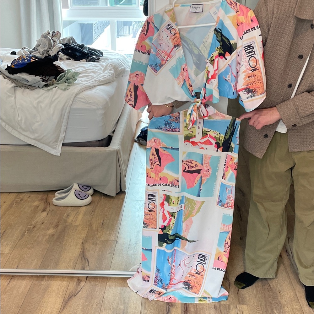 Colorful Graphic Two Piece Dress